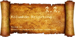 Kolumbán Krisztina névjegykártya