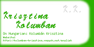 krisztina kolumban business card