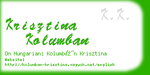 krisztina kolumban business card